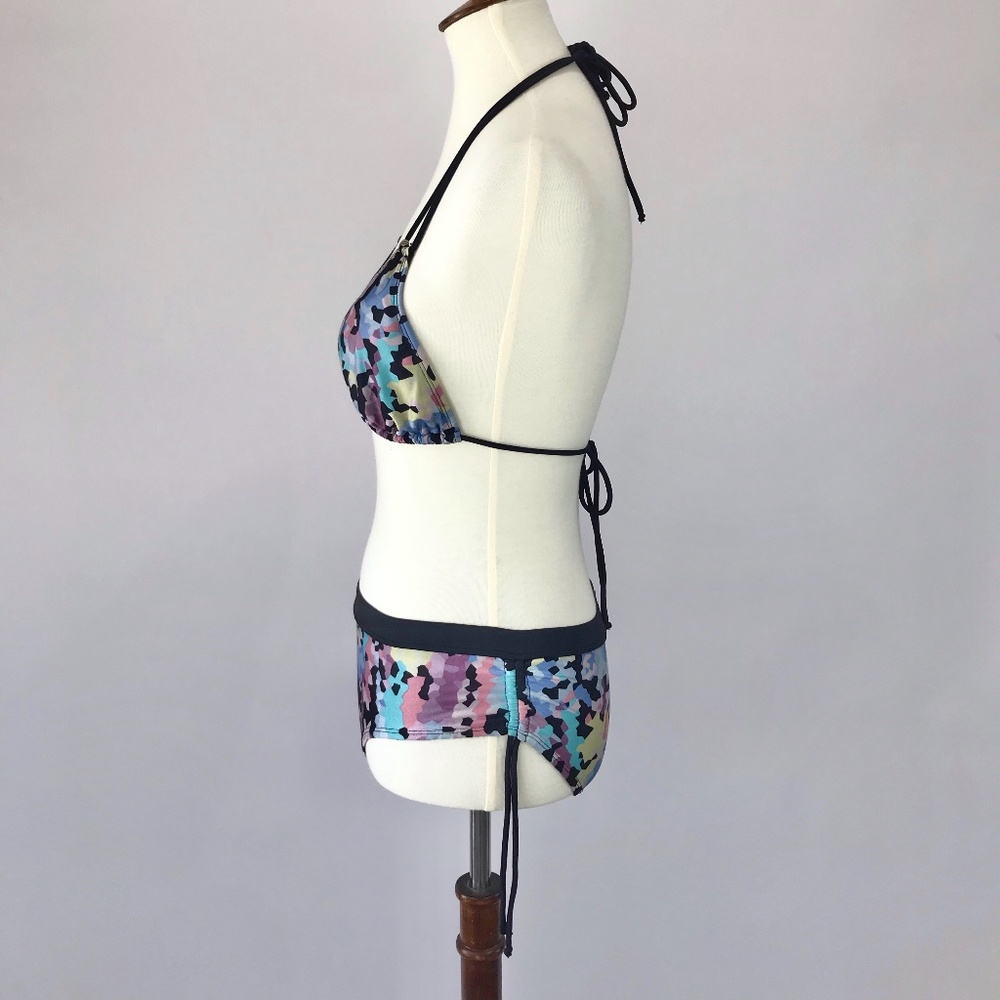 Folded & Hung Multicolor Abstract String Bikini - Picture 3 of 8
